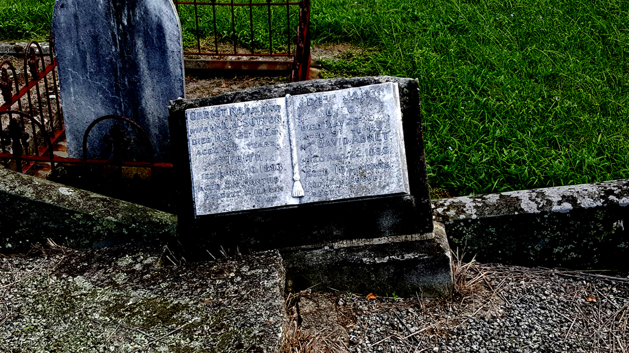 Photo of headstones/Christina Sutton d 1928 hdstn Stockton cem NSW